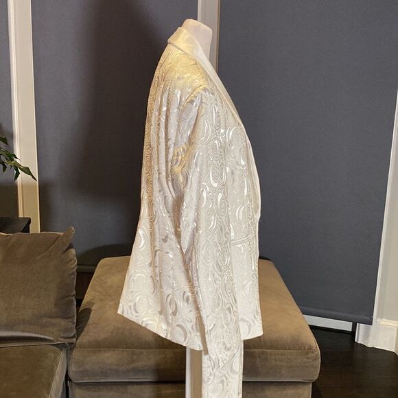 Men’s Tuxedo Rose Floral Jacquard 2 Piece Slim Fit Size 38 Jacket 34 Pants NWT - Picture 4 of 13